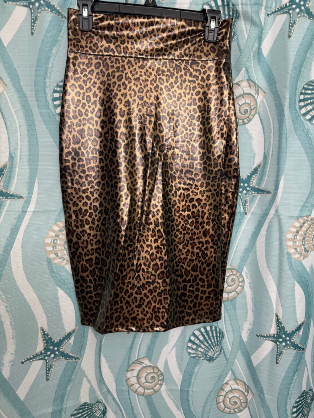 Leopard Print Pencil Skirt in Brown